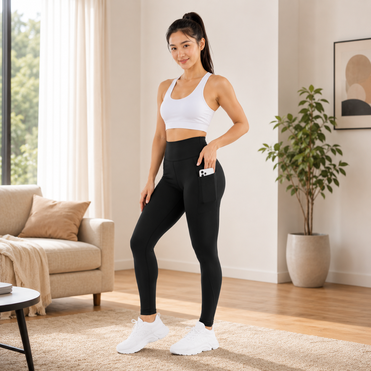 High Waist Thermal Lined Sports Leggings